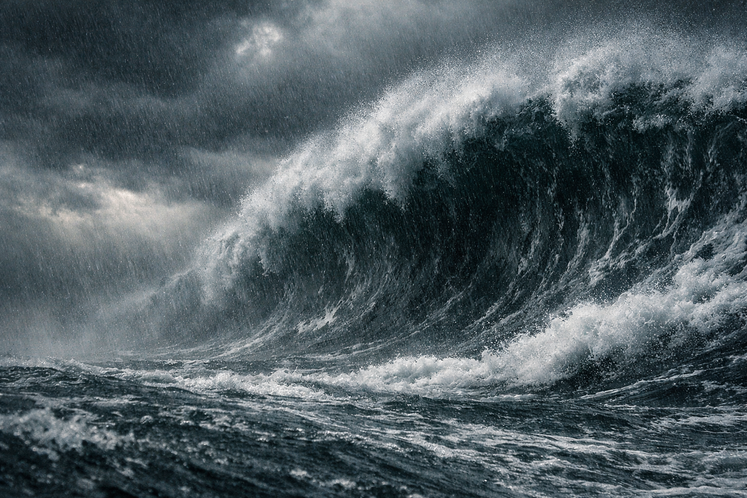 Metáfora visual de tormenta en el mar representando la incertidumbre del mercado laboral y la afiliación en febrero de 2026.